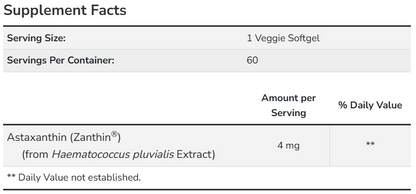 Astaxanthin 4mg Veggie Softgels