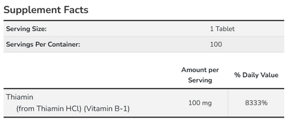 Vitamin B-1 100 mg Tablets