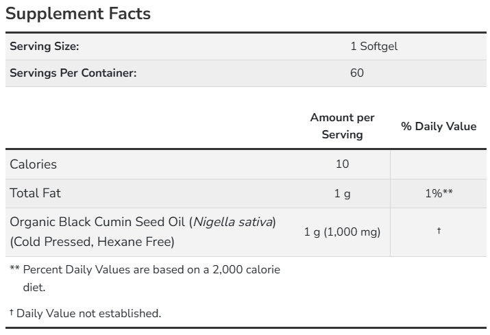 Black Cumin Seed Oil